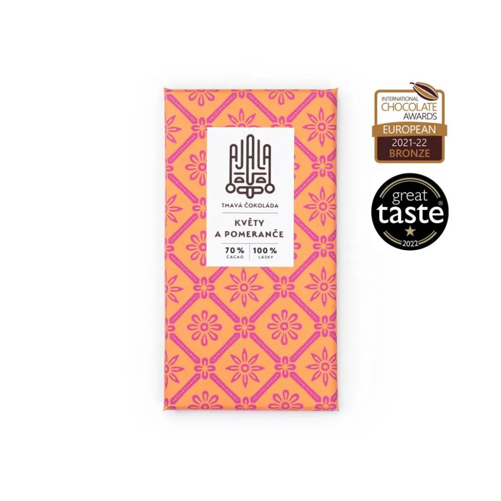 Čokoláda Květy a pomeranč 45g AJALA