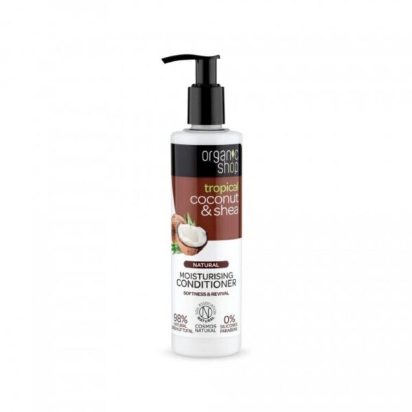 Tropický kokosový hydratační kondicionér s bambuckým máslem 280 ml Organic shop