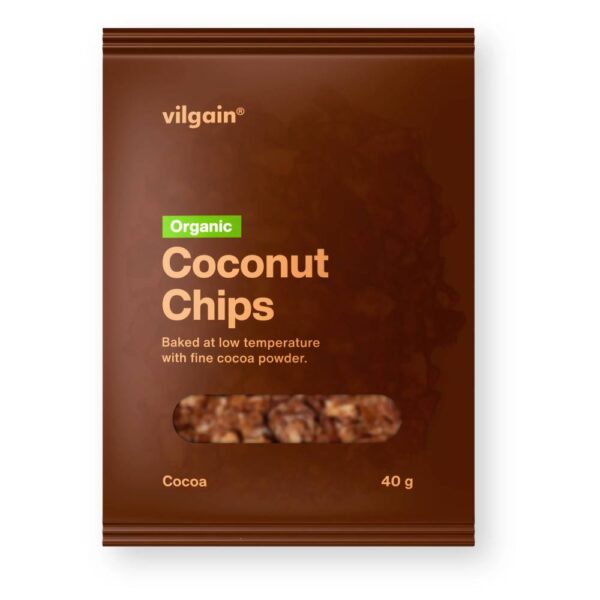 Kokosové chipsy kakao BIO 40g VILGAIN