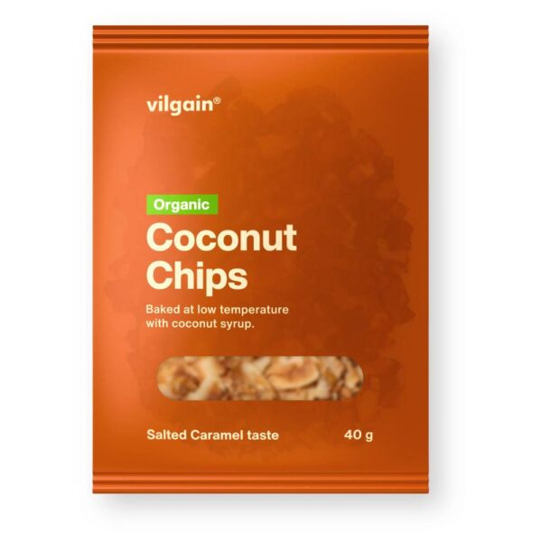 Kokosové chipsy slaný karamel BIO 40g VILGAIN